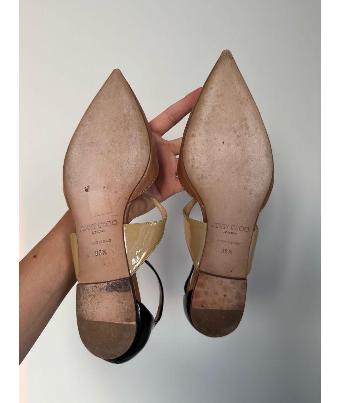 JIMMY CHOO Бежевые кожаные туфли, фото 5