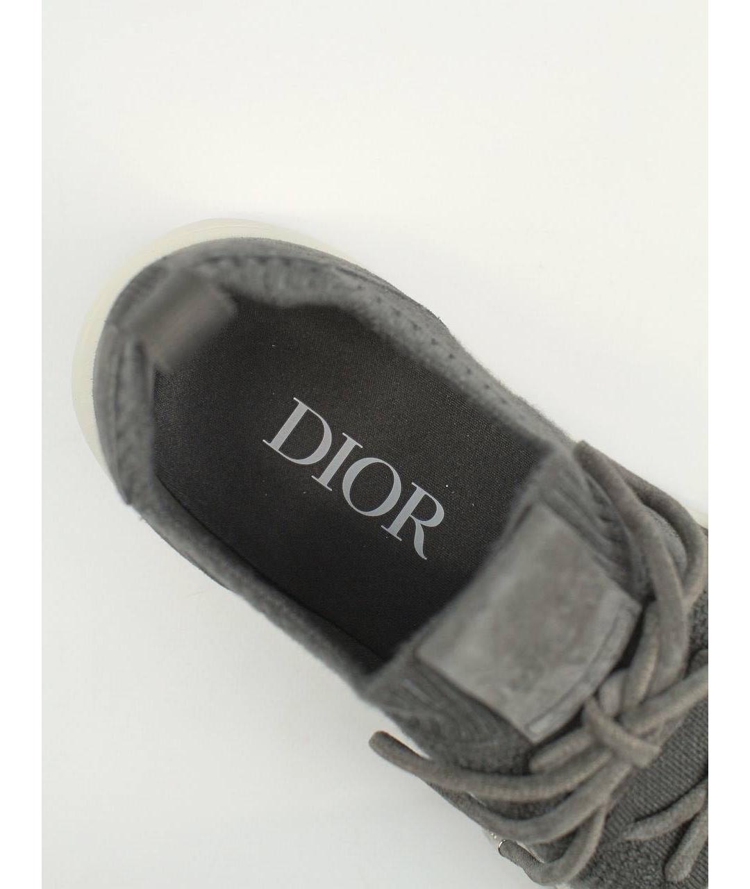 CHRISTIAN DIOR Серые текстильные низкие кроссовки / кеды, фото 3