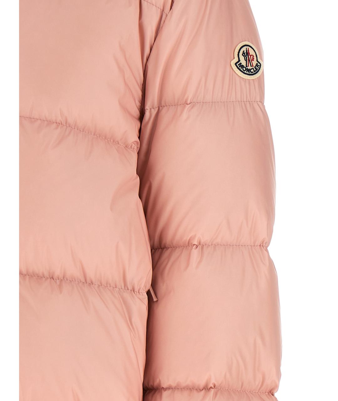 MONCLER Розовый полиамидовый пуховик, фото 4