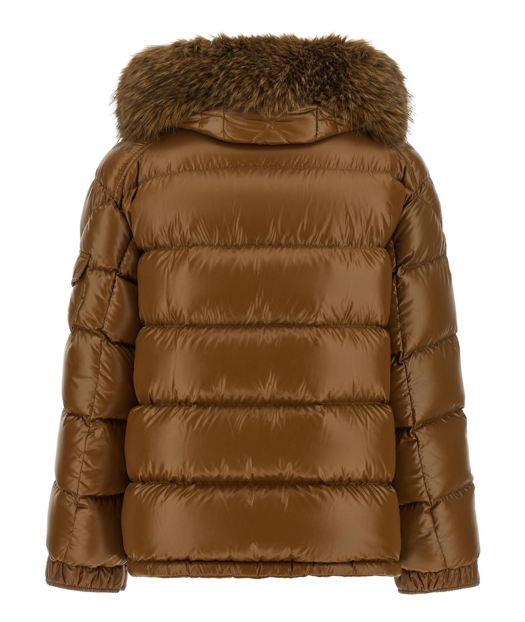 MONCLER Коричневый полиамидовый пуховик, фото 3