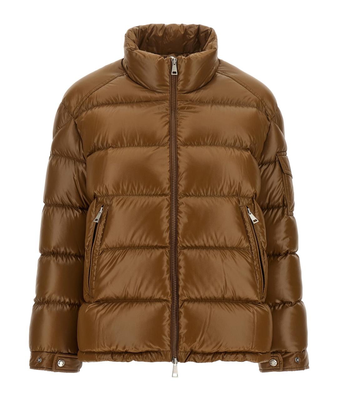 MONCLER Коричневый полиамидовый пуховик, фото 2