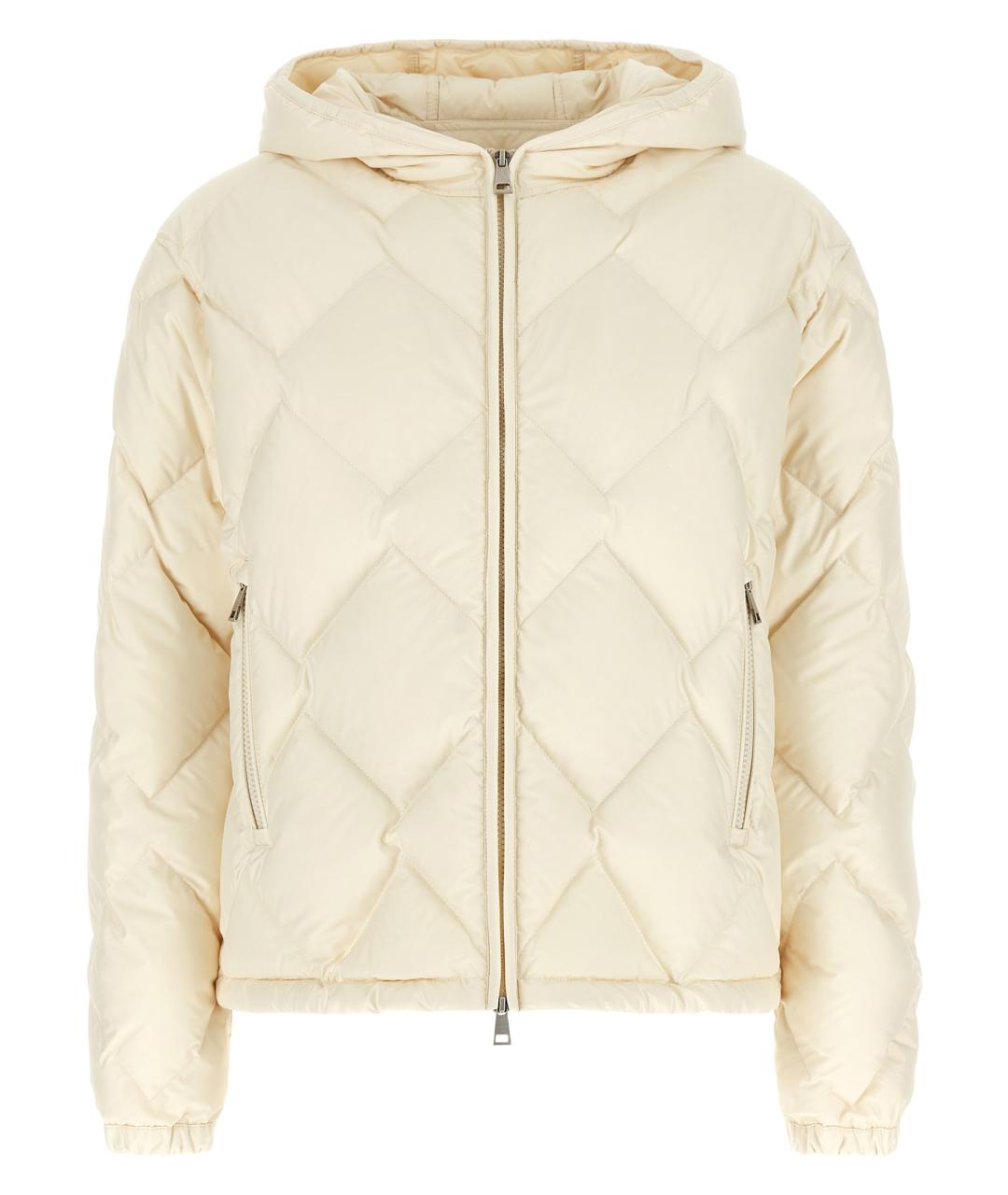 MONCLER Белый полиэстеровый пуховик, фото 1