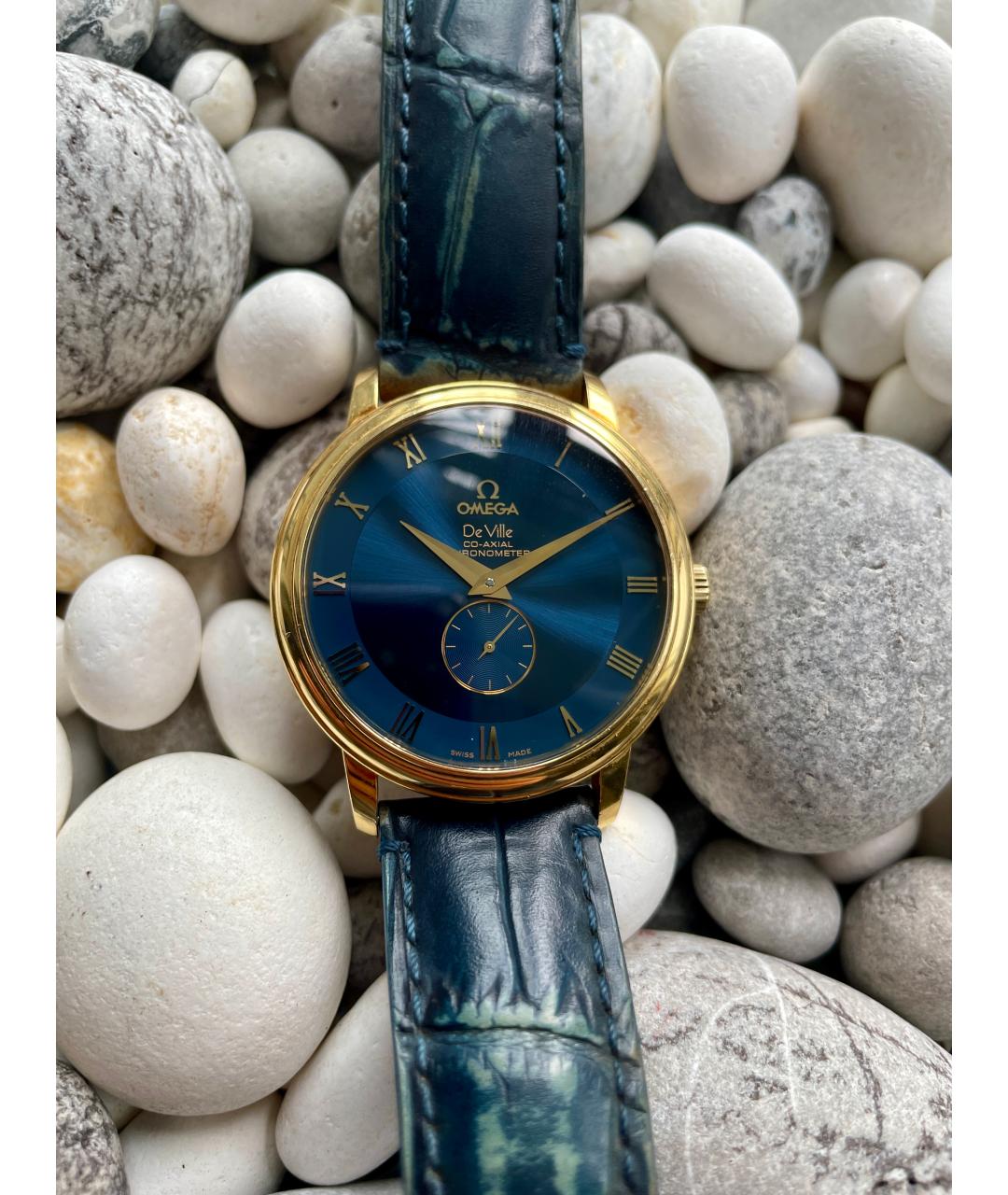 OMEGA Желтые часы из желтого золота, фото 7