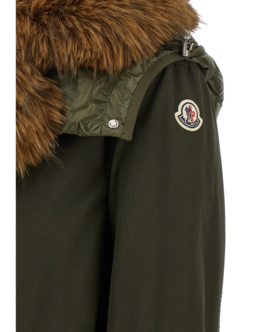 MONCLER Зеленая полиамидовая парка, фото 6