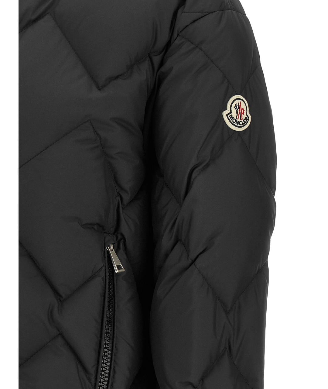 MONCLER Черный полиэстеровый пуховик, фото 4