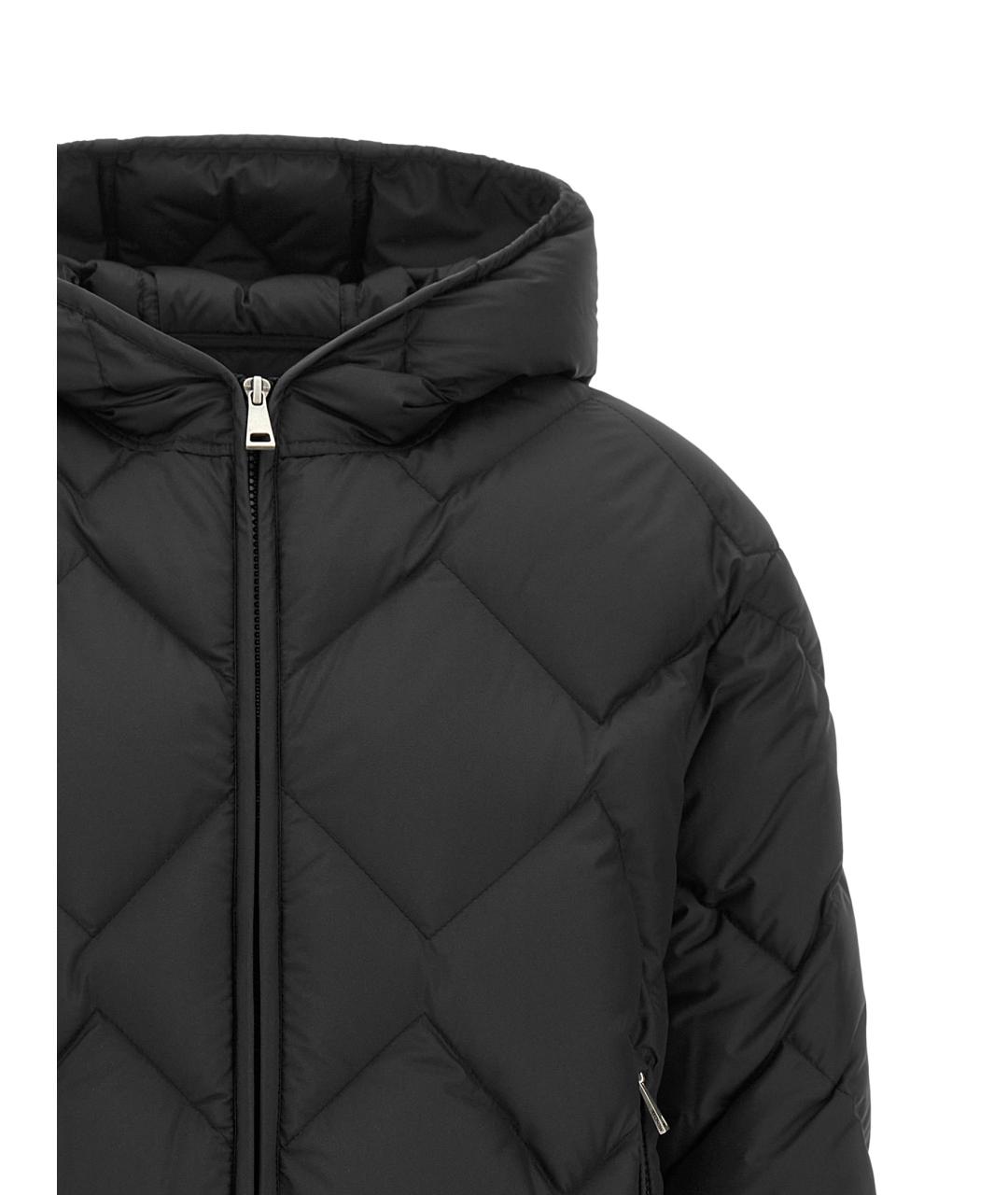 MONCLER Черный полиэстеровый пуховик, фото 3