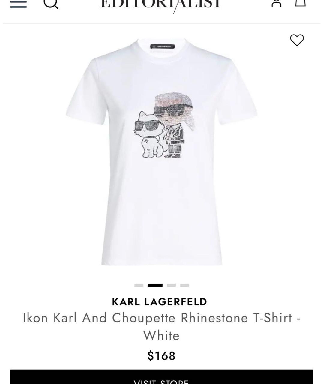 KARL LAGERFELD Белая хлопко-эластановая футболка, фото 9