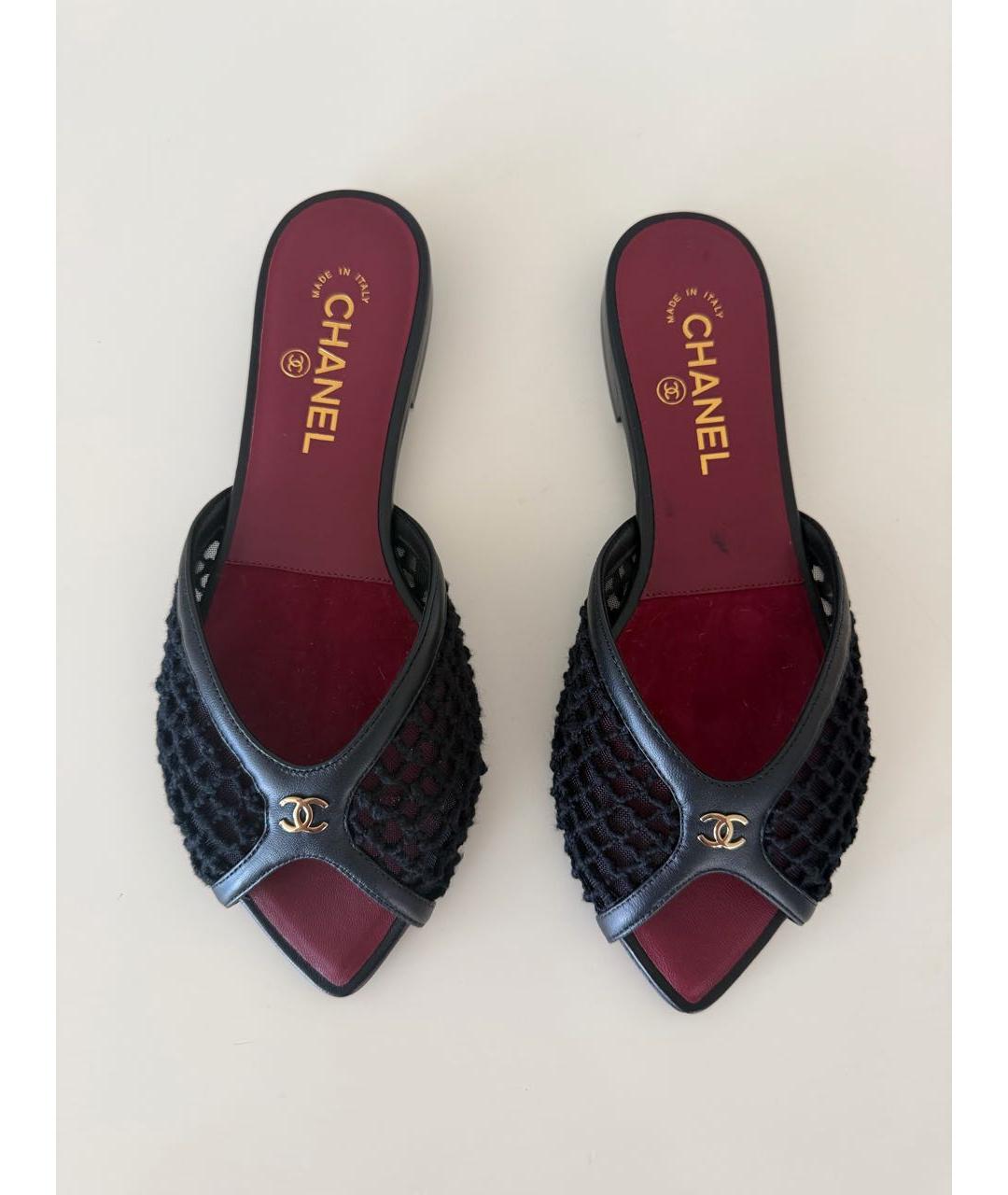 CHANEL Черные шлепанцы, фото 2