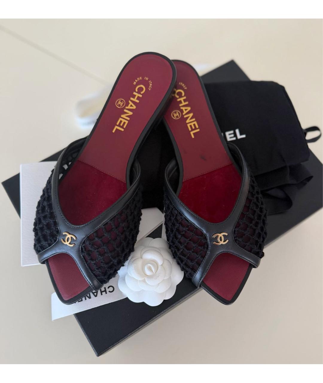CHANEL Черные шлепанцы, фото 8