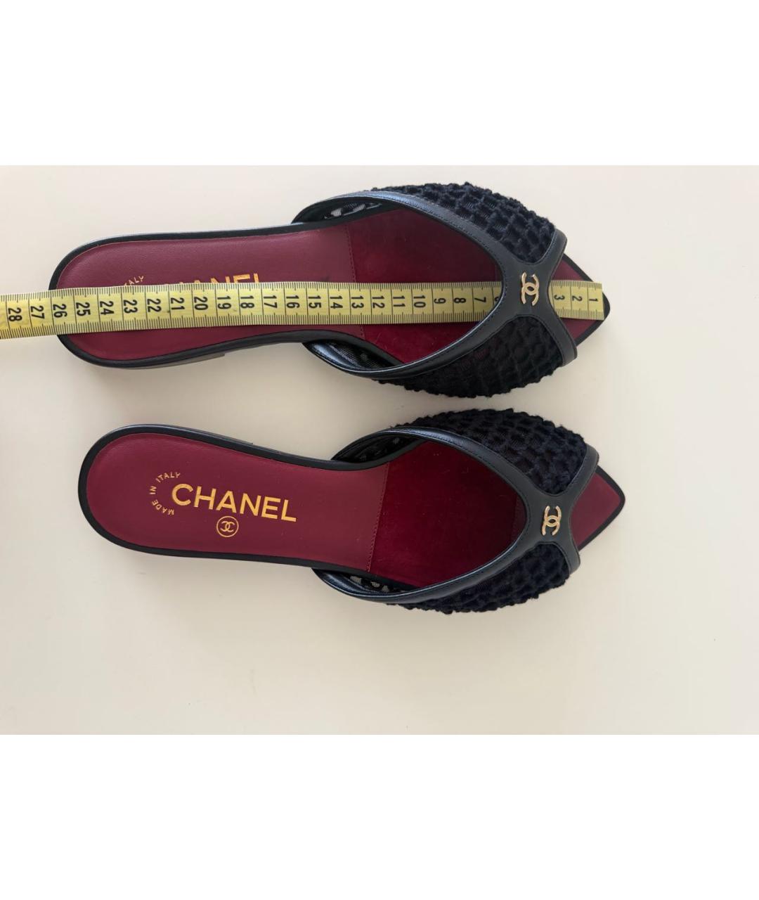 CHANEL Черные шлепанцы, фото 6