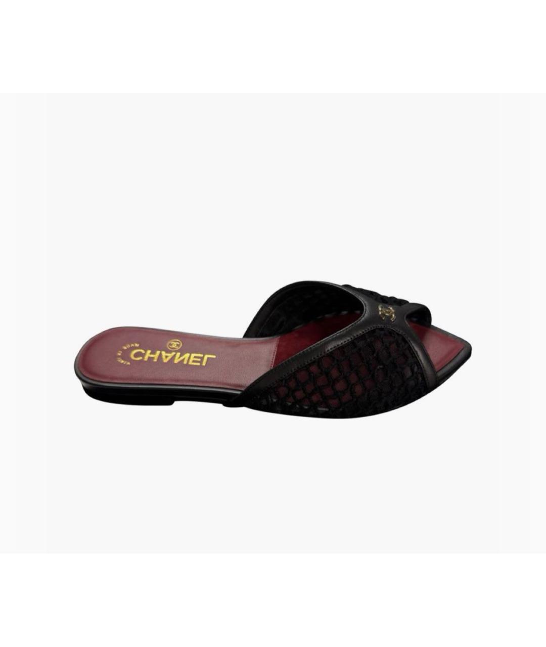 CHANEL Черные шлепанцы, фото 9