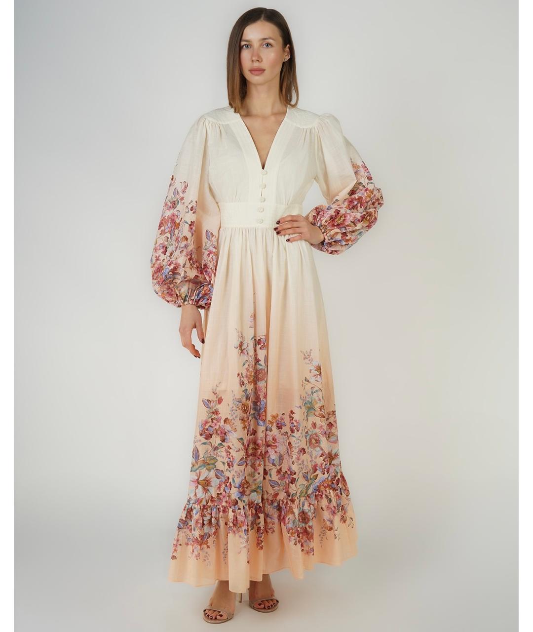 ZIMMERMANN Бежевое хлопковое коктейльное платье, фото 8