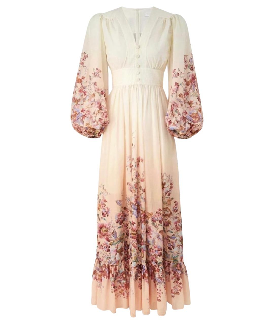 ZIMMERMANN Бежевое хлопковое коктейльное платье, фото 1