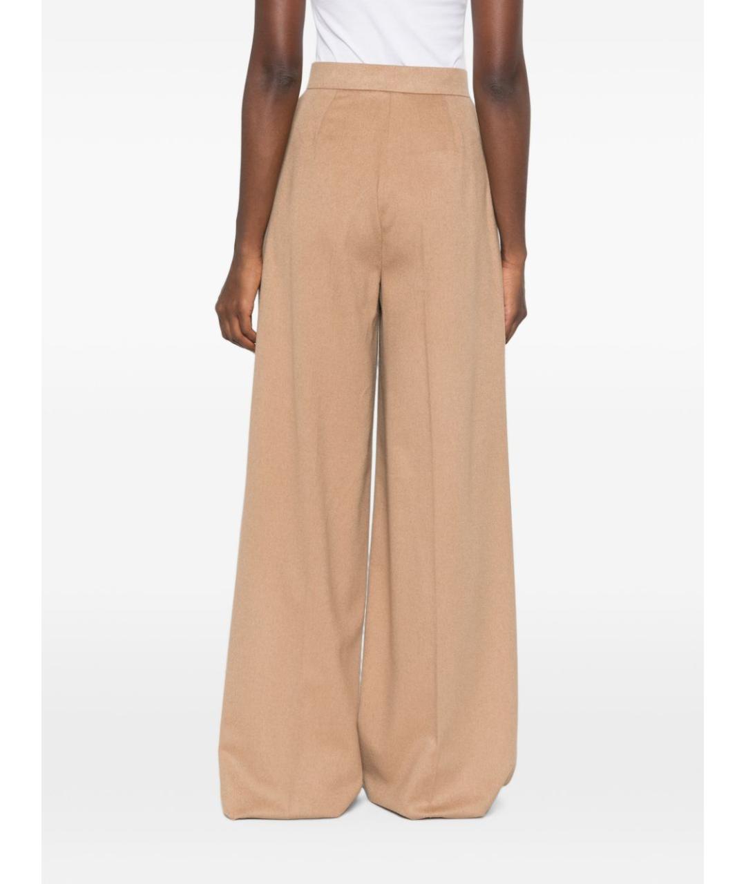 MAX MARA Бежевые шерстяные прямые брюки, фото 2