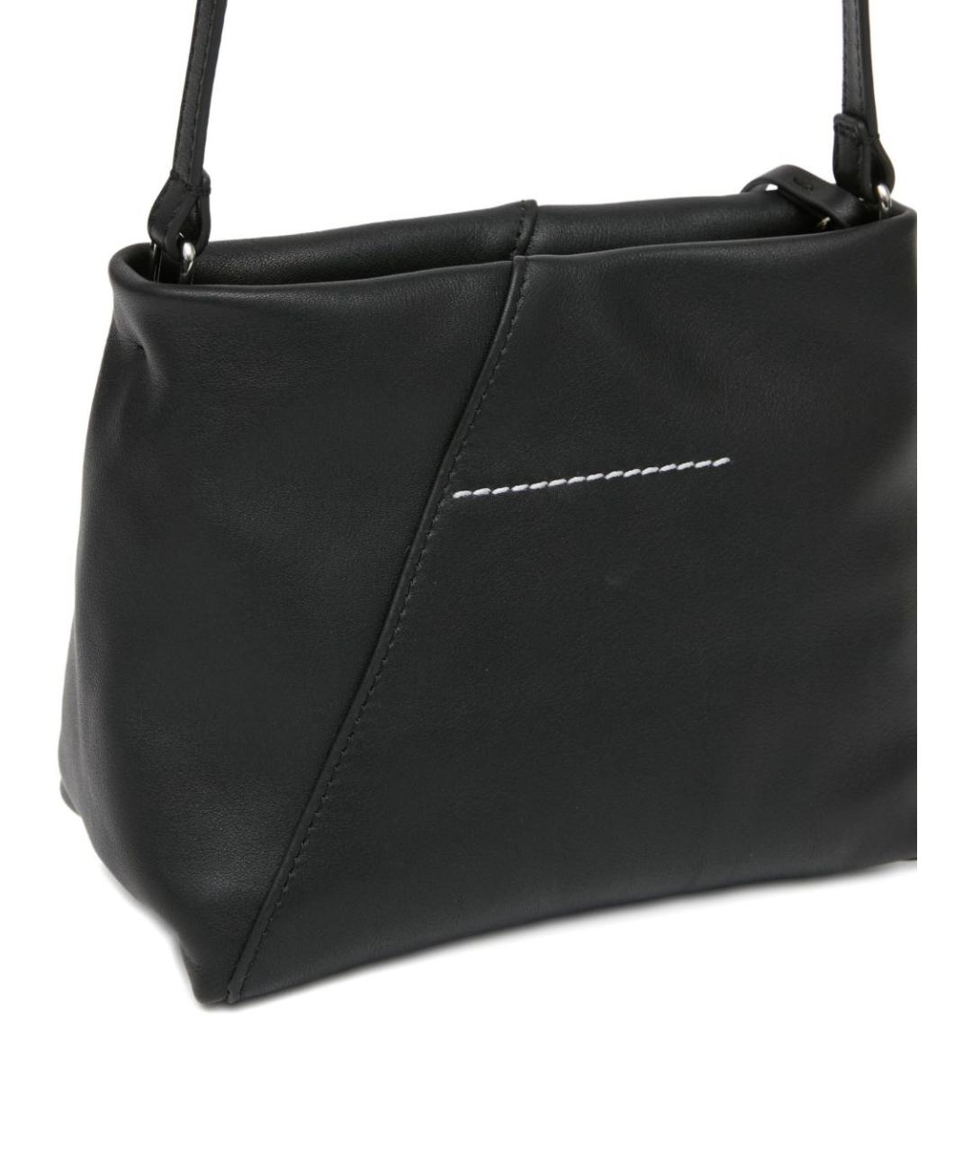MM6 MAISON MARGIELA Черная кожаная сумка через плечо, фото 5
