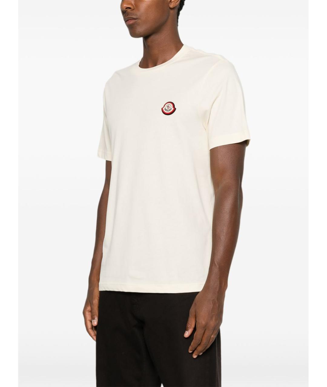 MONCLER Белая хлопковая футболка, фото 4