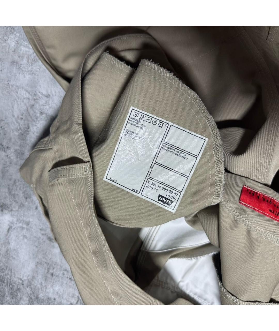 LEVI'S Бежевые хлопковые брюки чинос, фото 5