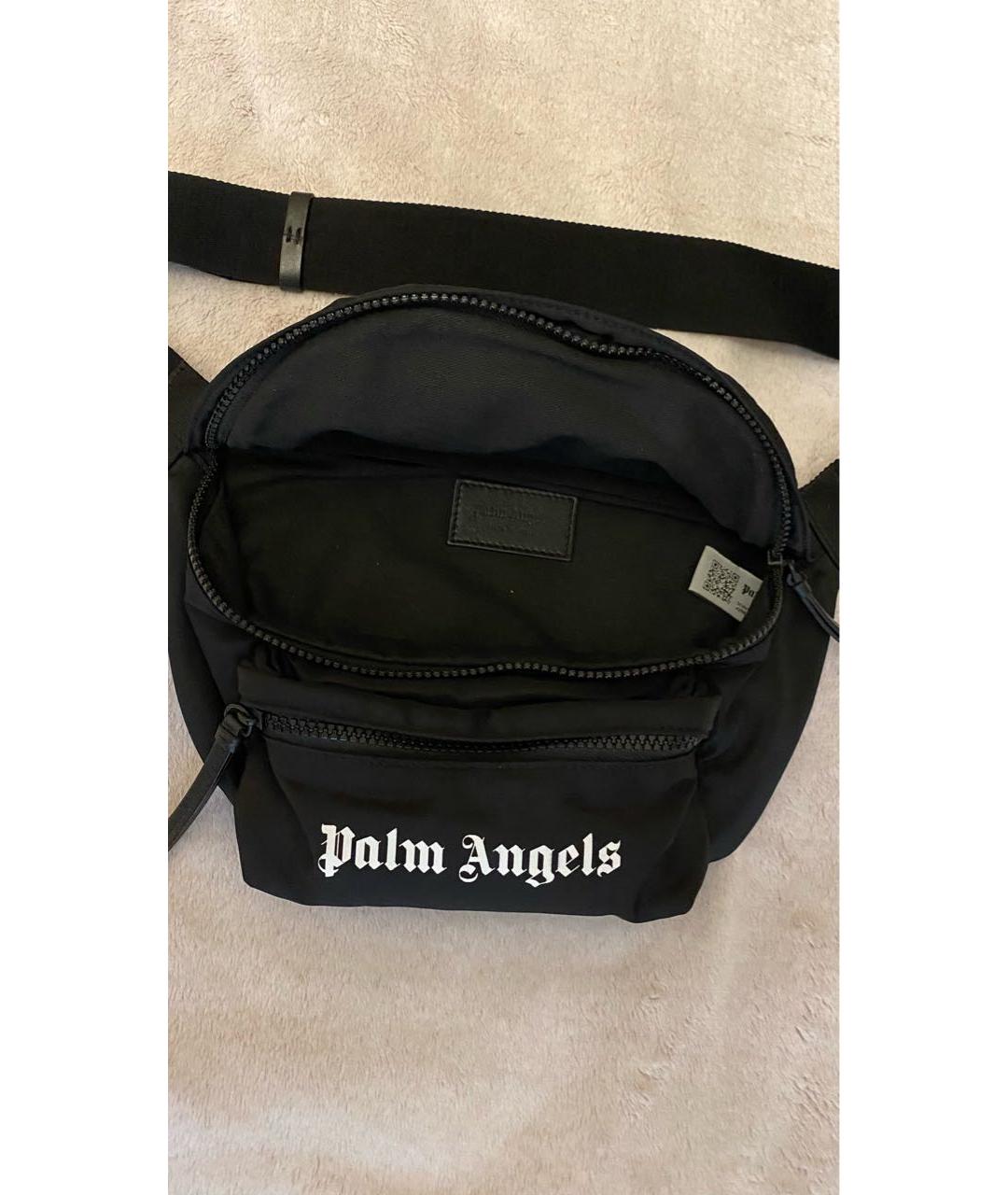 PALM ANGELS Черная нейлоновая поясная сумка, фото 5