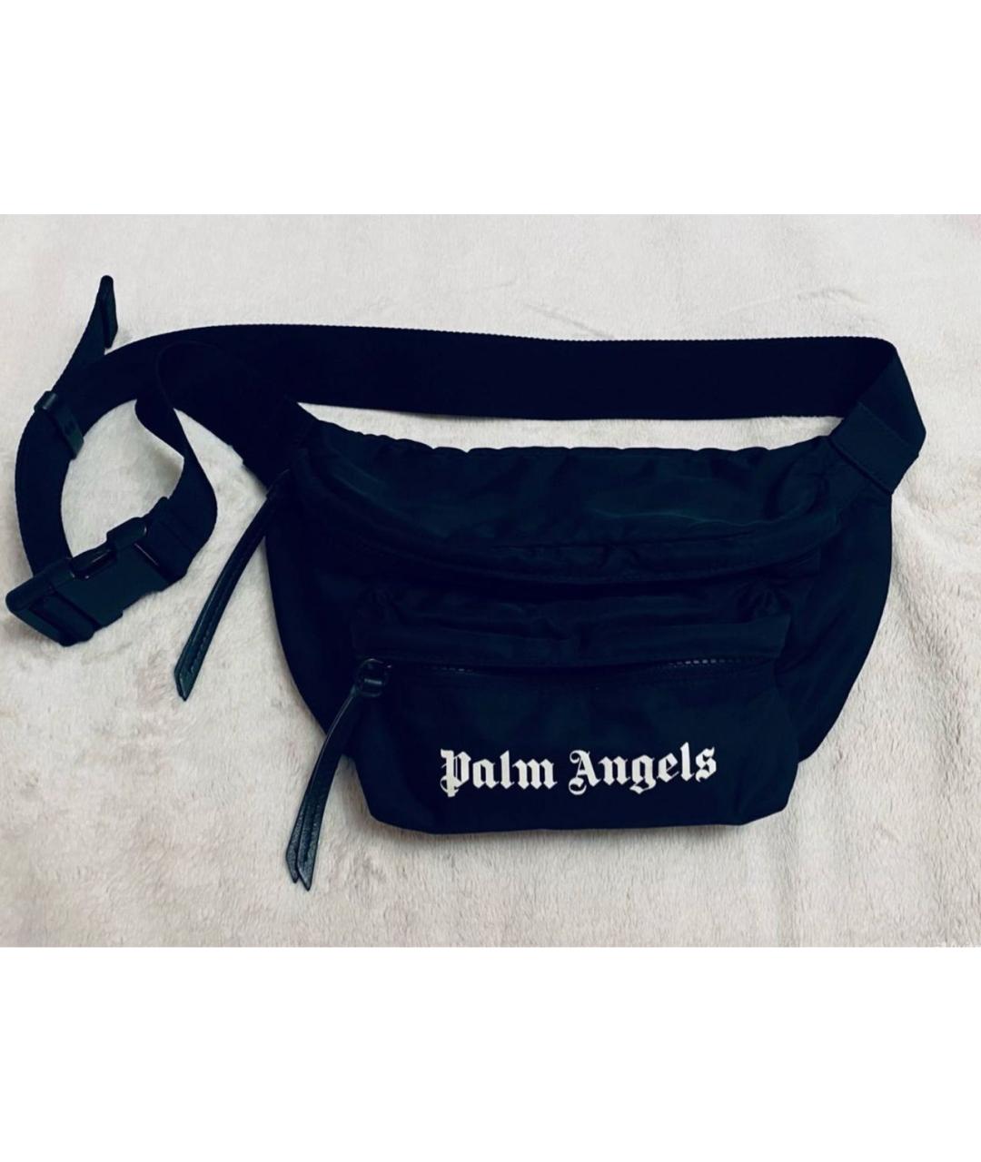 PALM ANGELS Черная нейлоновая поясная сумка, фото 3