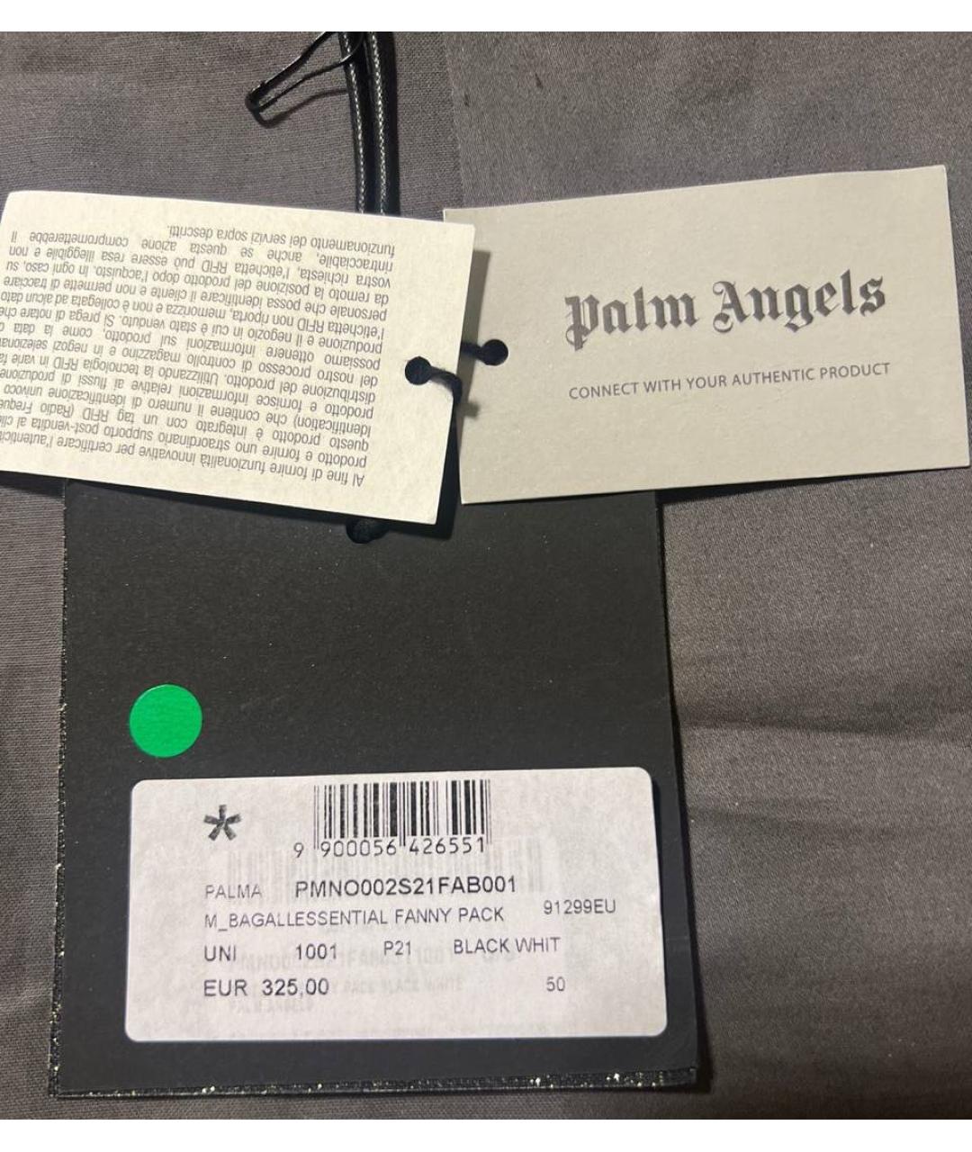 PALM ANGELS Черная нейлоновая поясная сумка, фото 4