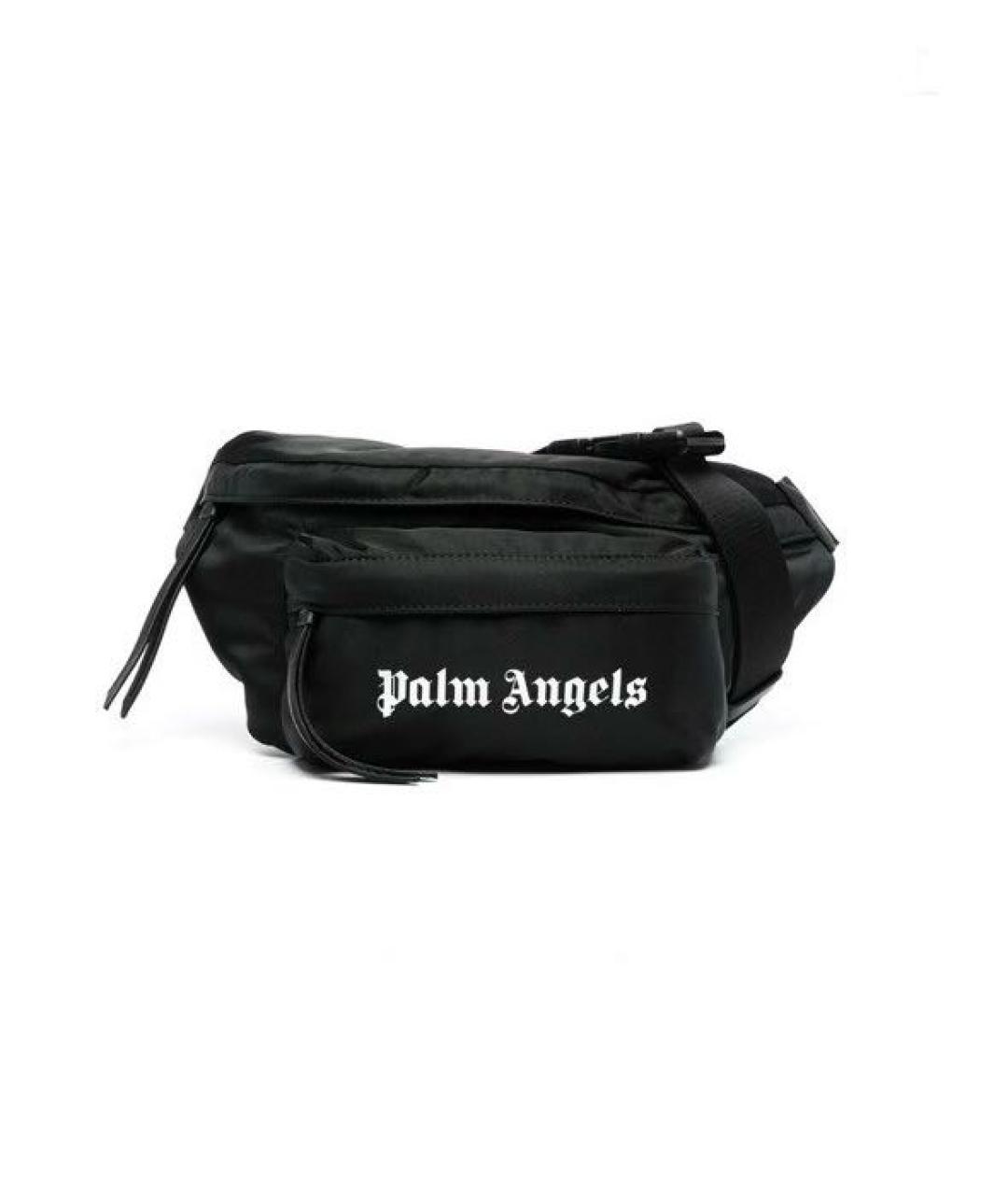 PALM ANGELS Черная нейлоновая поясная сумка, фото 7
