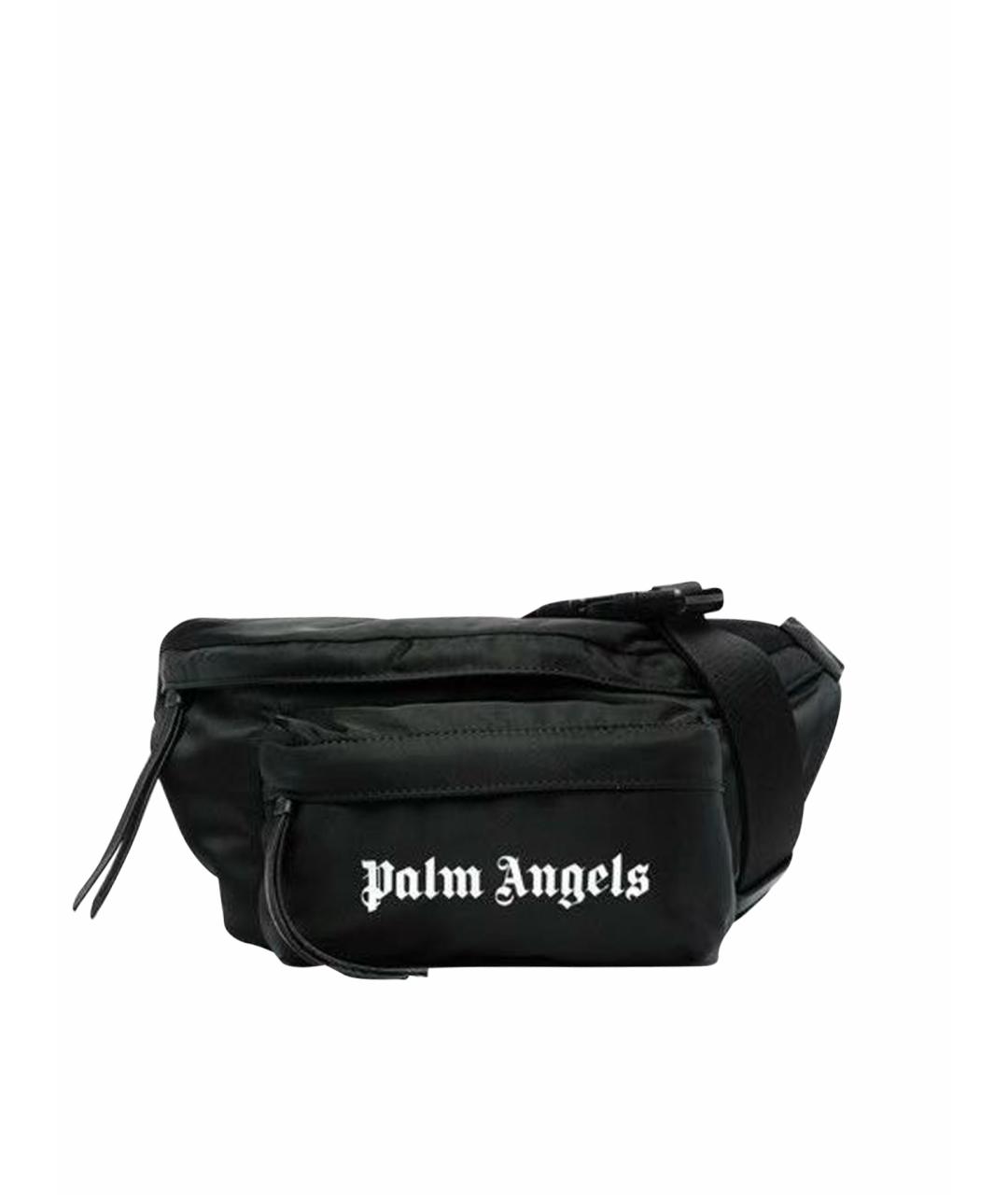 PALM ANGELS Черная нейлоновая поясная сумка, фото 1