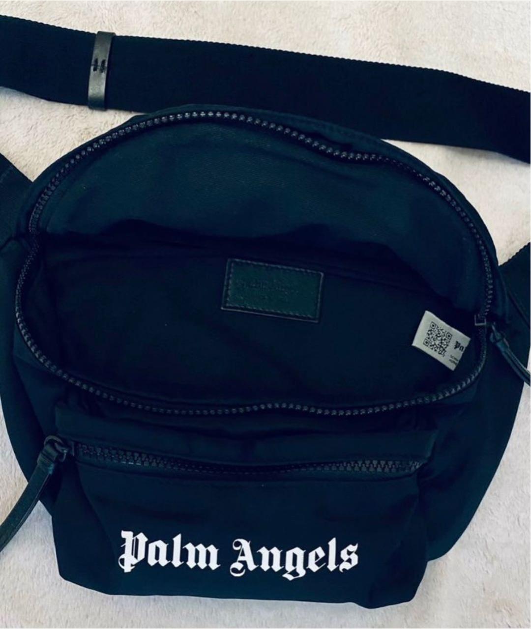 PALM ANGELS Черная нейлоновая поясная сумка, фото 7