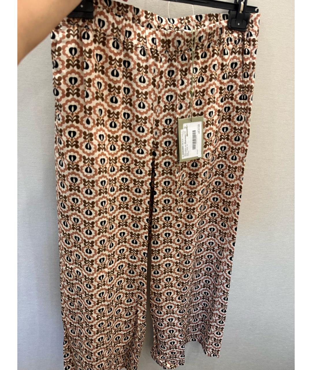 WEEKEND MAX MARA Коричневый шелковый костюм с брюками, фото 2