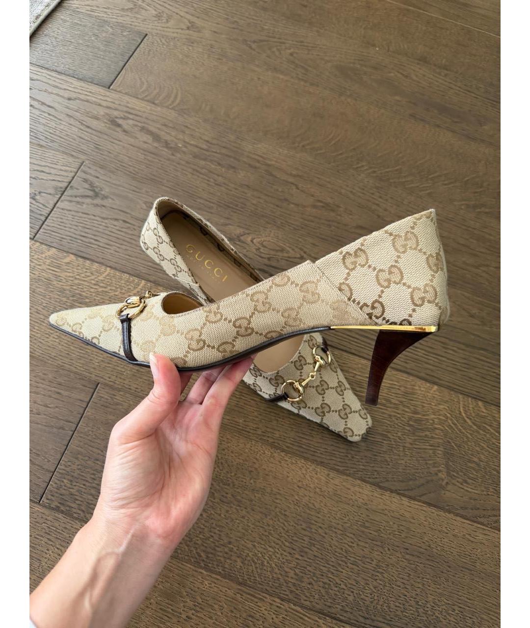 GUCCI Бежевые туфли, фото 4