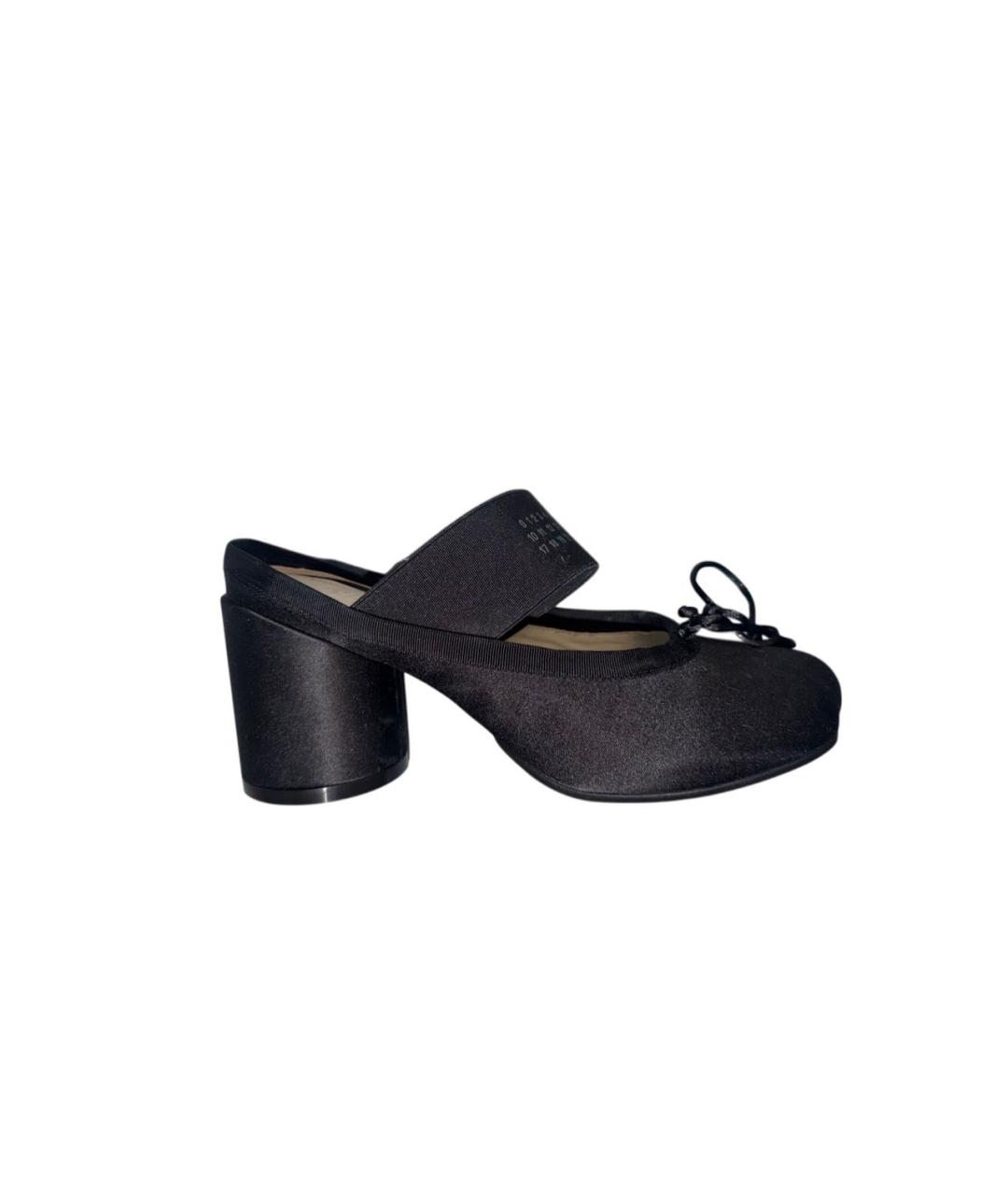 MM6 MAISON MARGIELA Черные синтетические мюли, фото 9