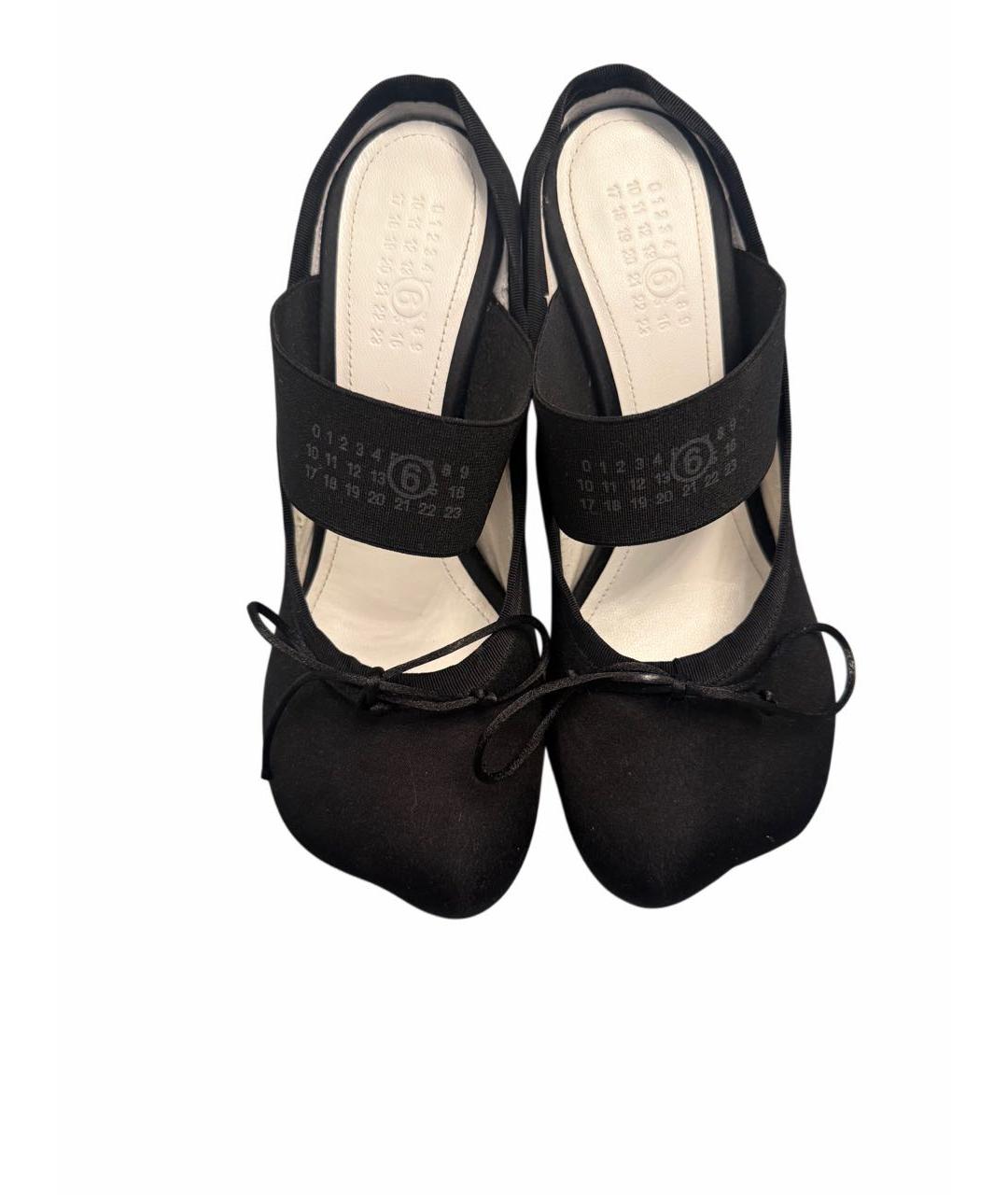 MM6 MAISON MARGIELA Черные синтетические мюли, фото 2