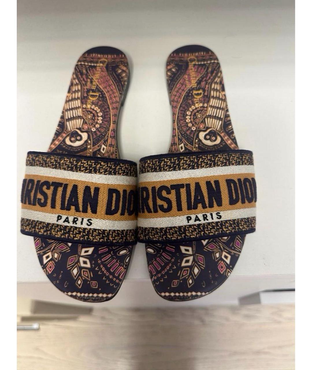CHRISTIAN DIOR Кожаные шлепанцы, фото 2