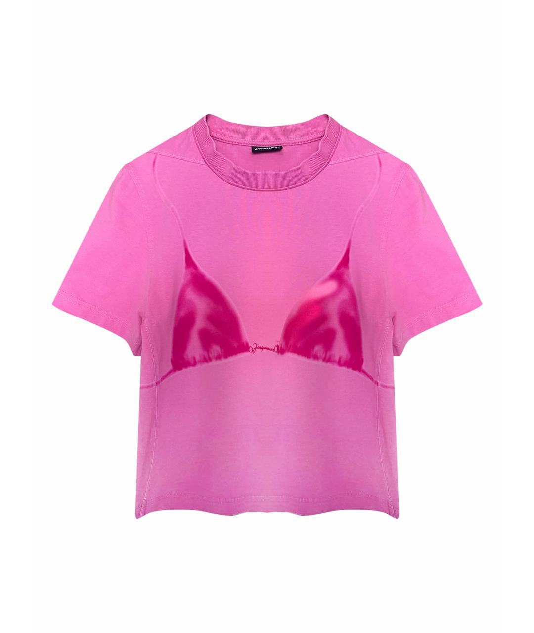 JACQUEMUS Розовая хлопковая футболка, фото 1