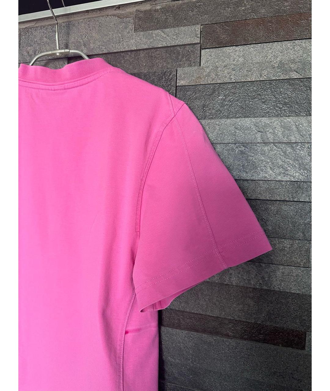 JACQUEMUS Розовая хлопковая футболка, фото 4