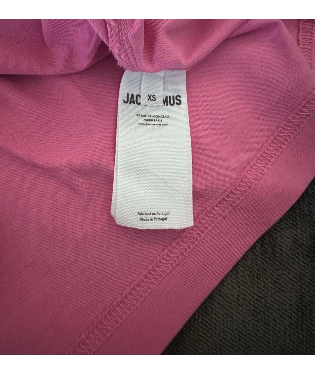 JACQUEMUS Розовая хлопковая футболка, фото 5