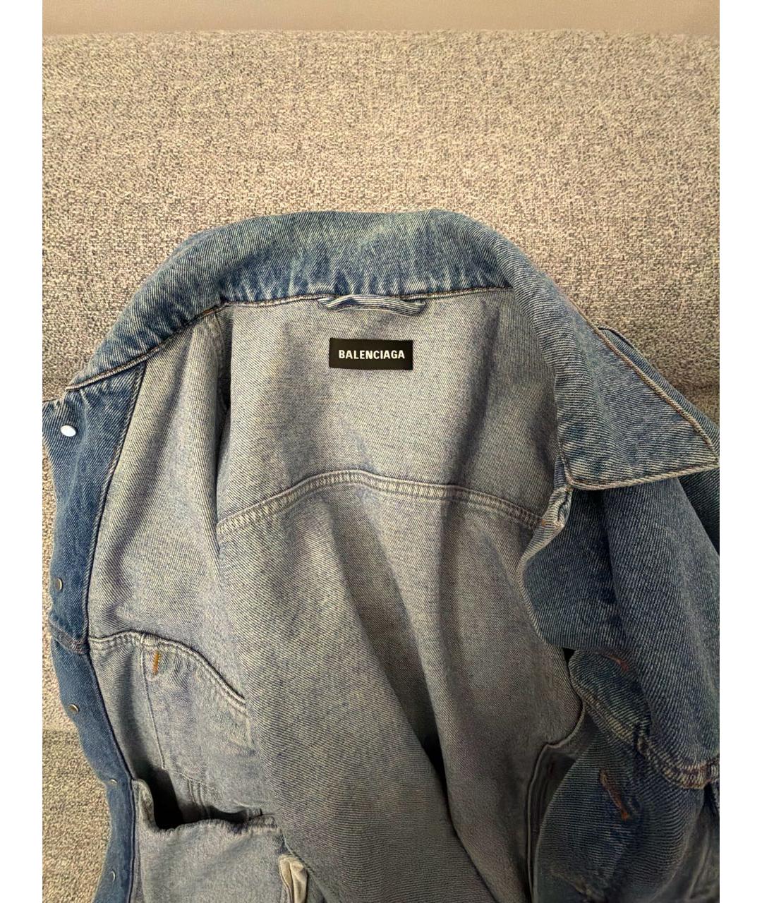 BALENCIAGA Синяя деним куртка, фото 3