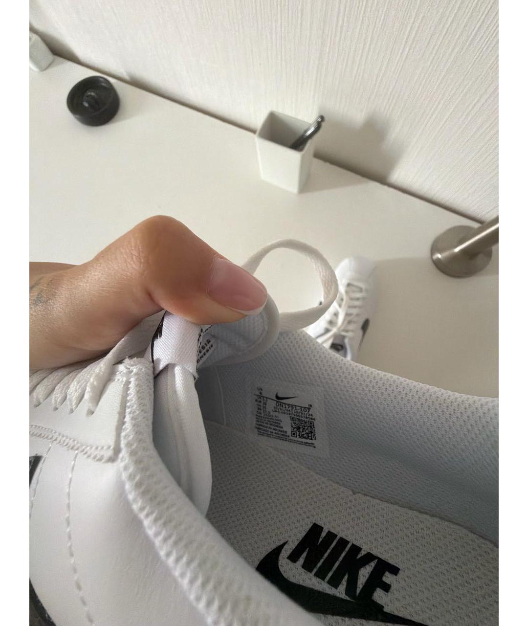 NIKE Белые кроссовки из искусственной кожи, фото 5
