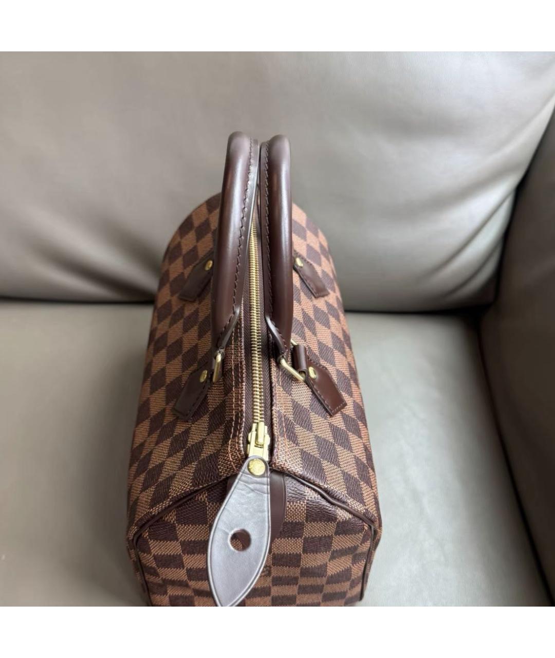 LOUIS VUITTON Коричневая сумка с короткими ручками из канвы, фото 3