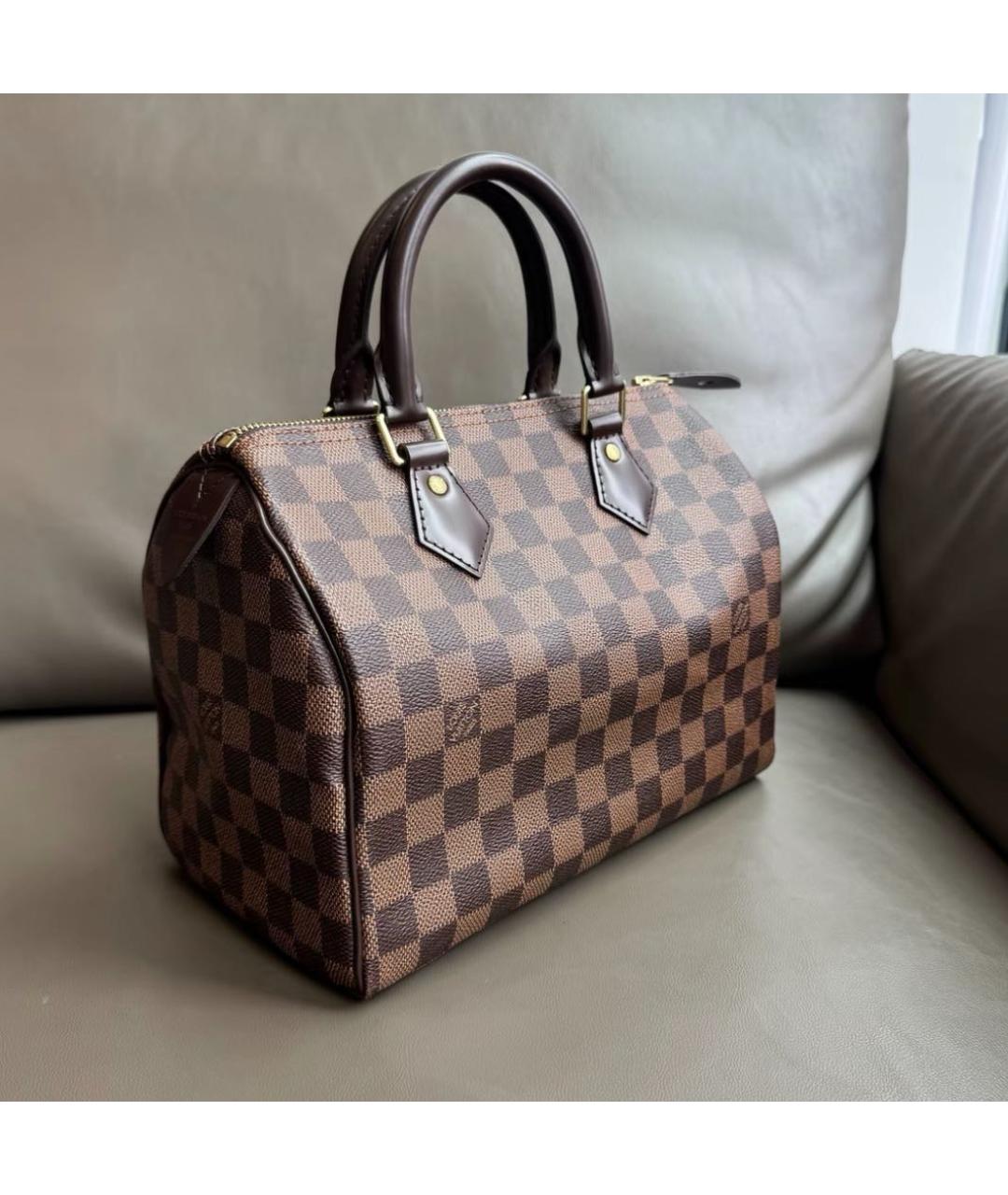 LOUIS VUITTON Коричневая сумка с короткими ручками из канвы, фото 2
