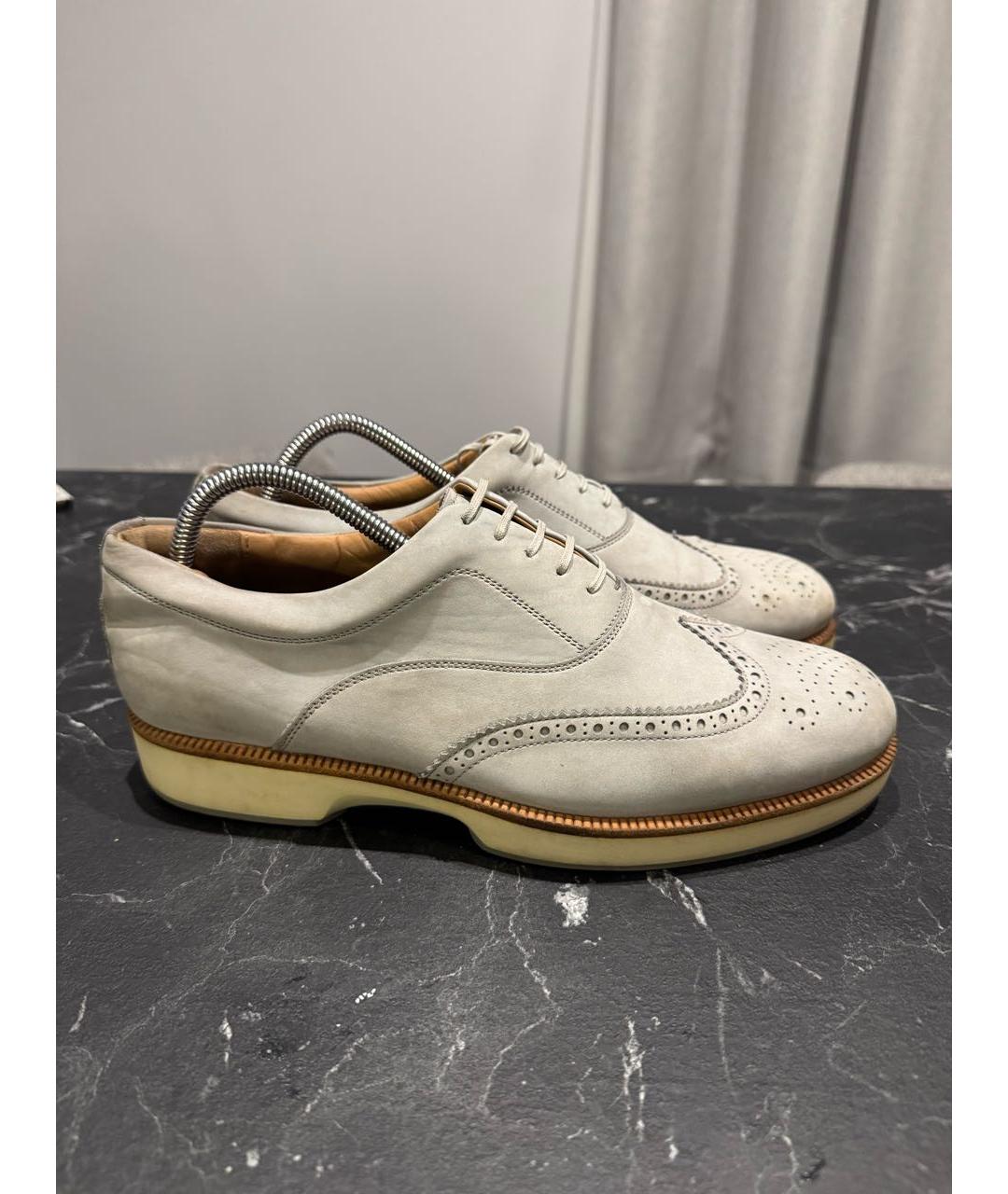 FERRAGAMO Серые замшевые туфли, фото 6