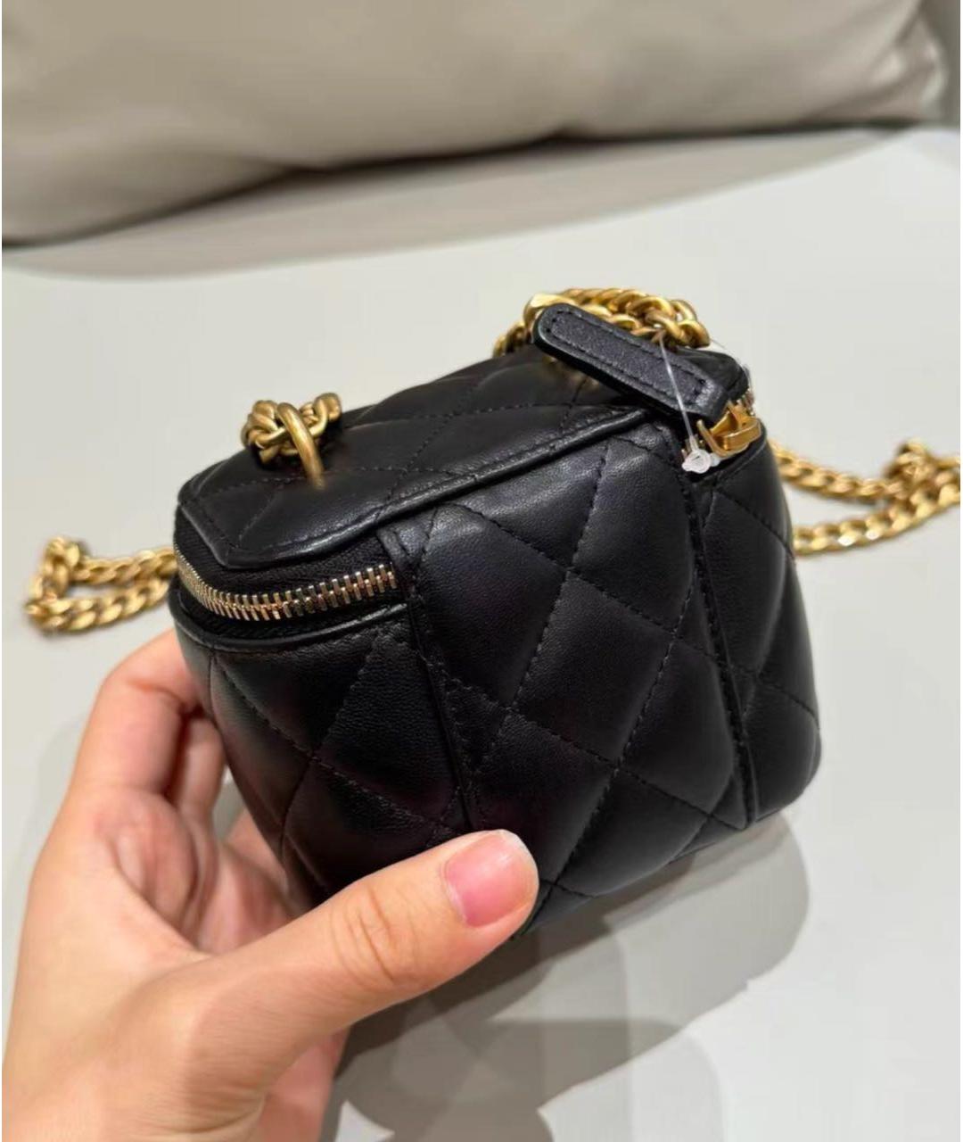 CHANEL Черная кожаная сумка через плечо, фото 6