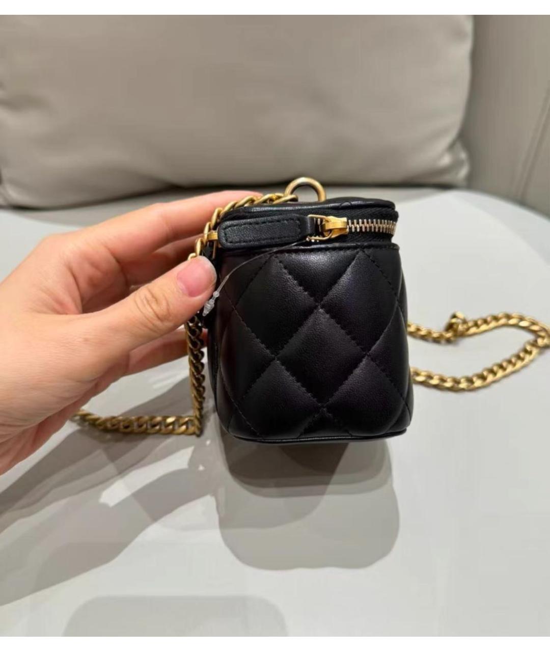 CHANEL Черная кожаная сумка через плечо, фото 4