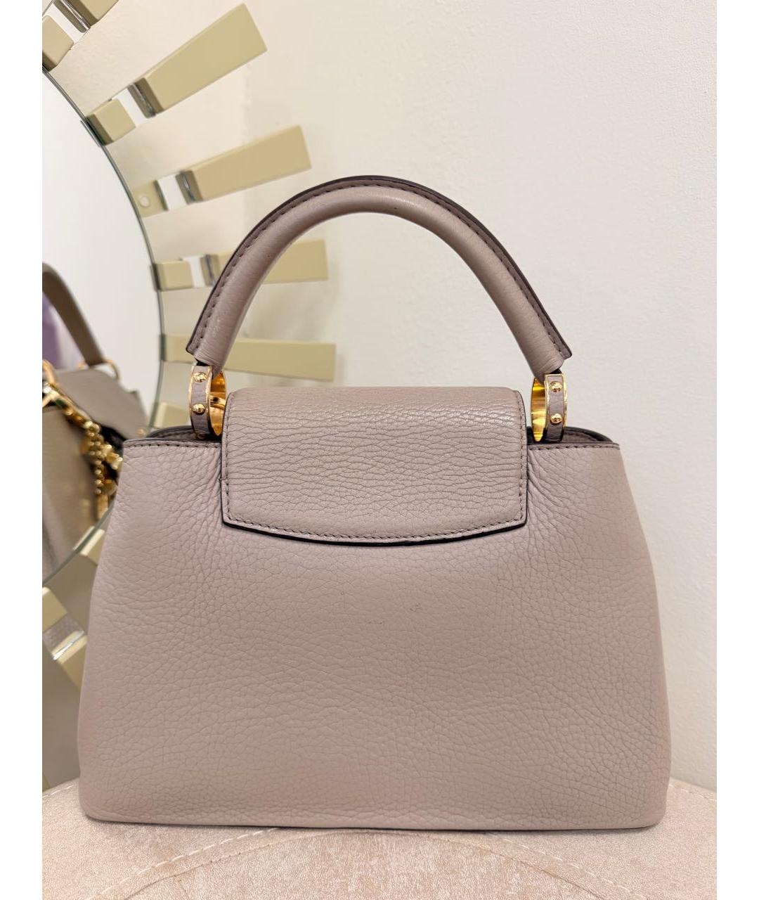 LOUIS VUITTON Серая кожаная сумка с короткими ручками, фото 2