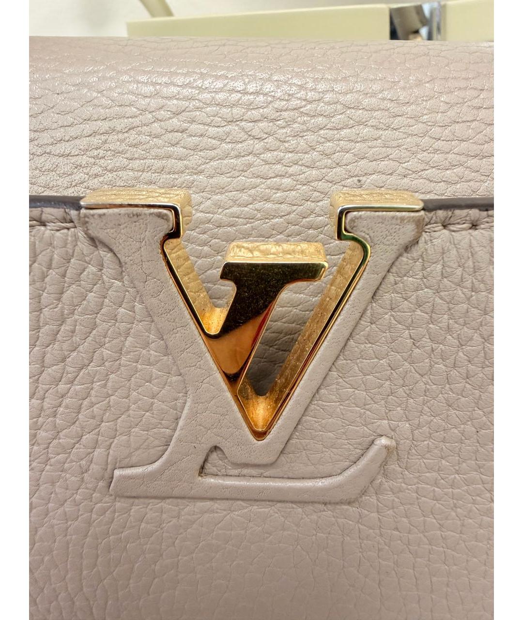 LOUIS VUITTON Серая кожаная сумка с короткими ручками, фото 8