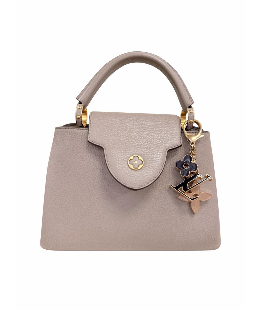 LOUIS VUITTON Серая кожаная сумка с короткими ручками, фото 1