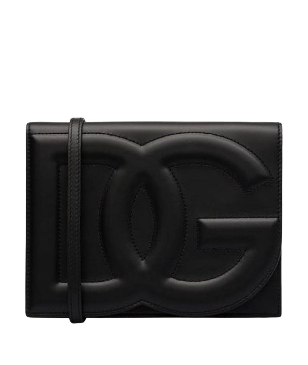 DOLCE&GABBANA Черная кожаная сумка через плечо, фото 1