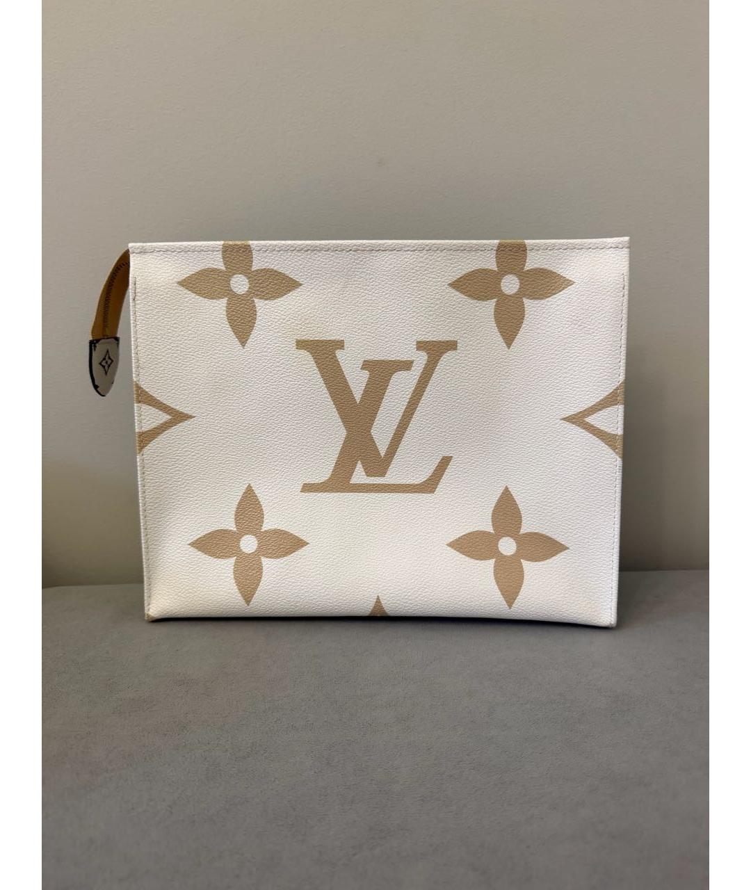 LOUIS VUITTON Белая кожаная косметичка, фото 2
