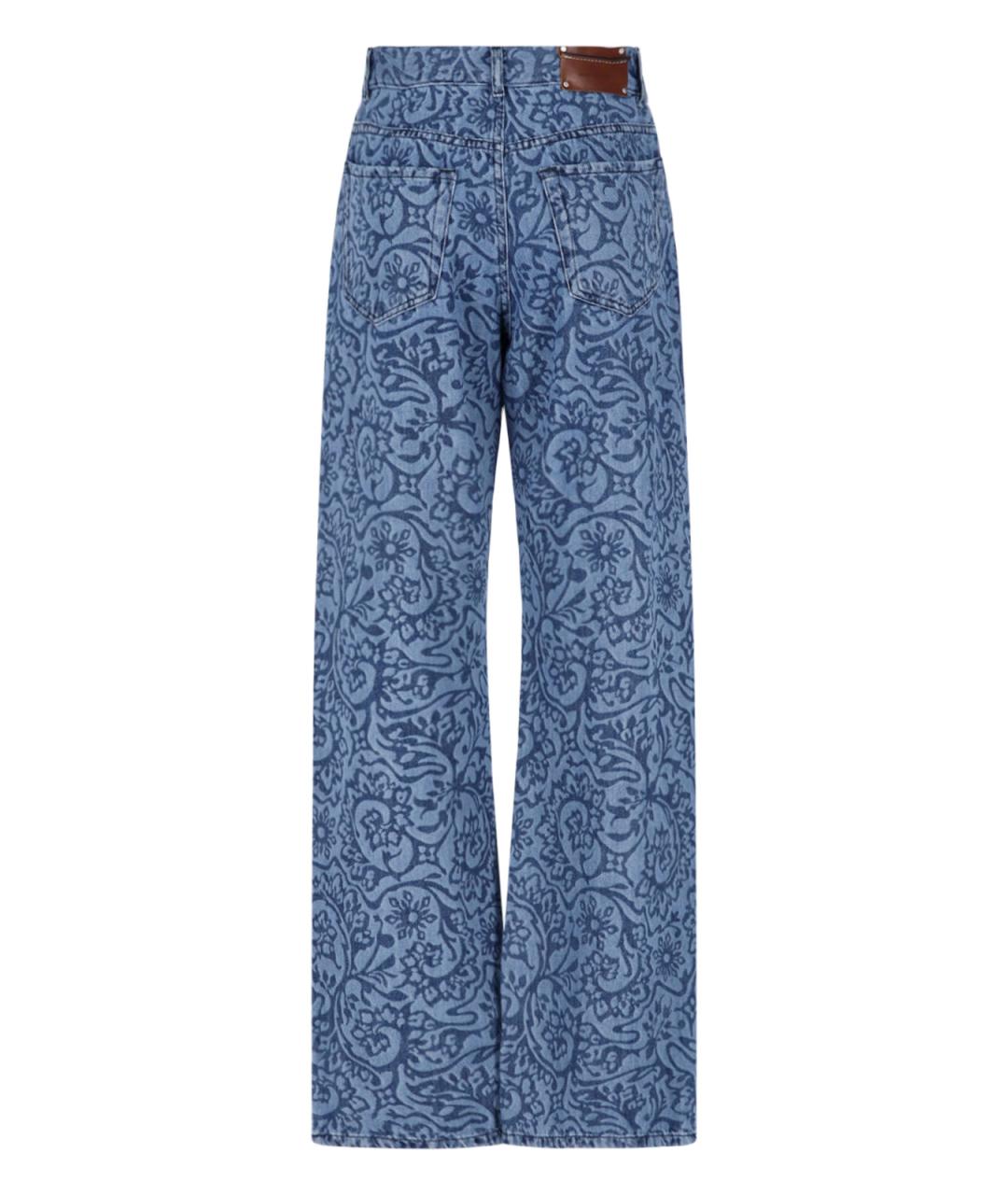 DRIES VAN NOTEN Синие хлопковые прямые джинсы, фото 2