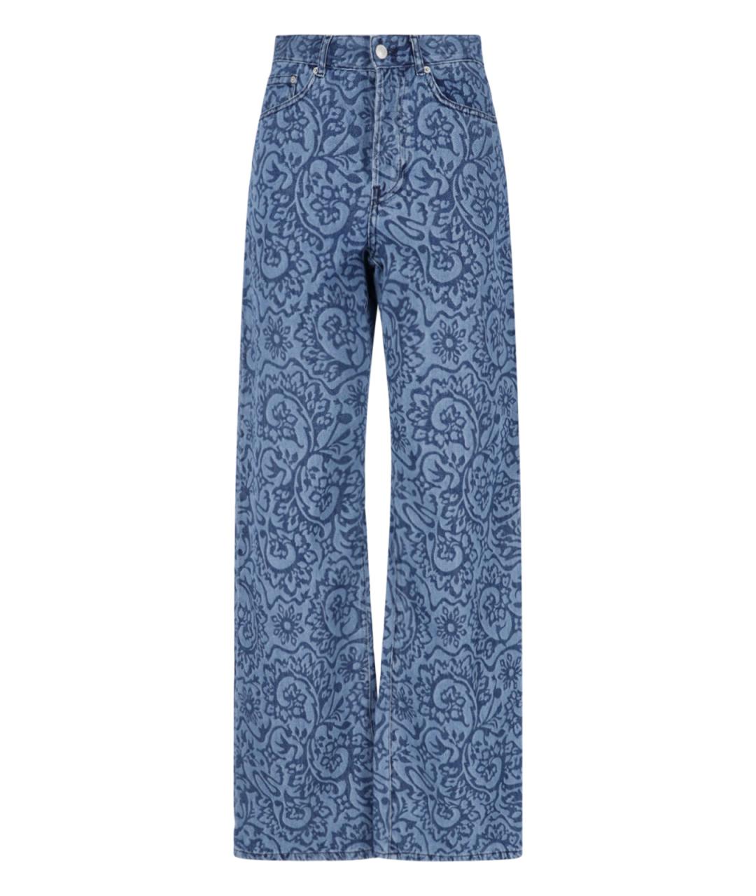 DRIES VAN NOTEN Синие хлопковые прямые джинсы, фото 1