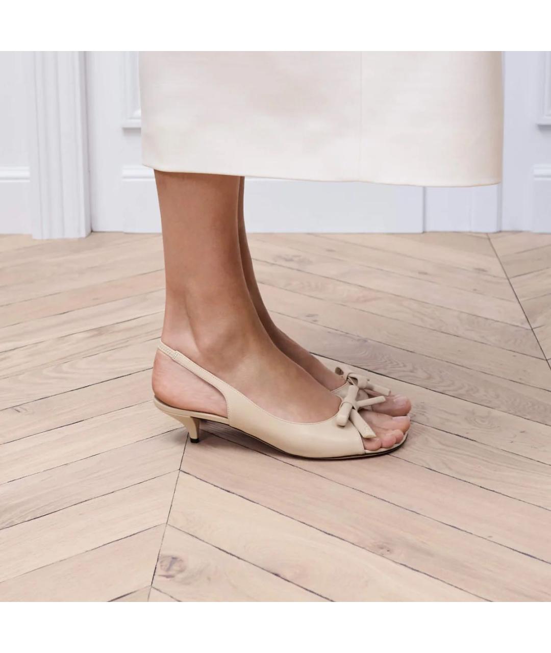 CHRISTIAN DIOR Бежевые кожаные босоножки, фото 2